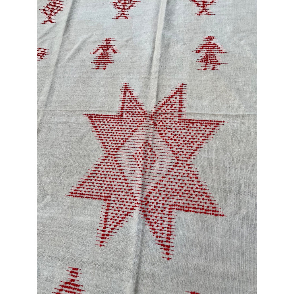 Antique Swedish Scandinavian Handwoven Folk Art Coverlet Linen Wool 72x99