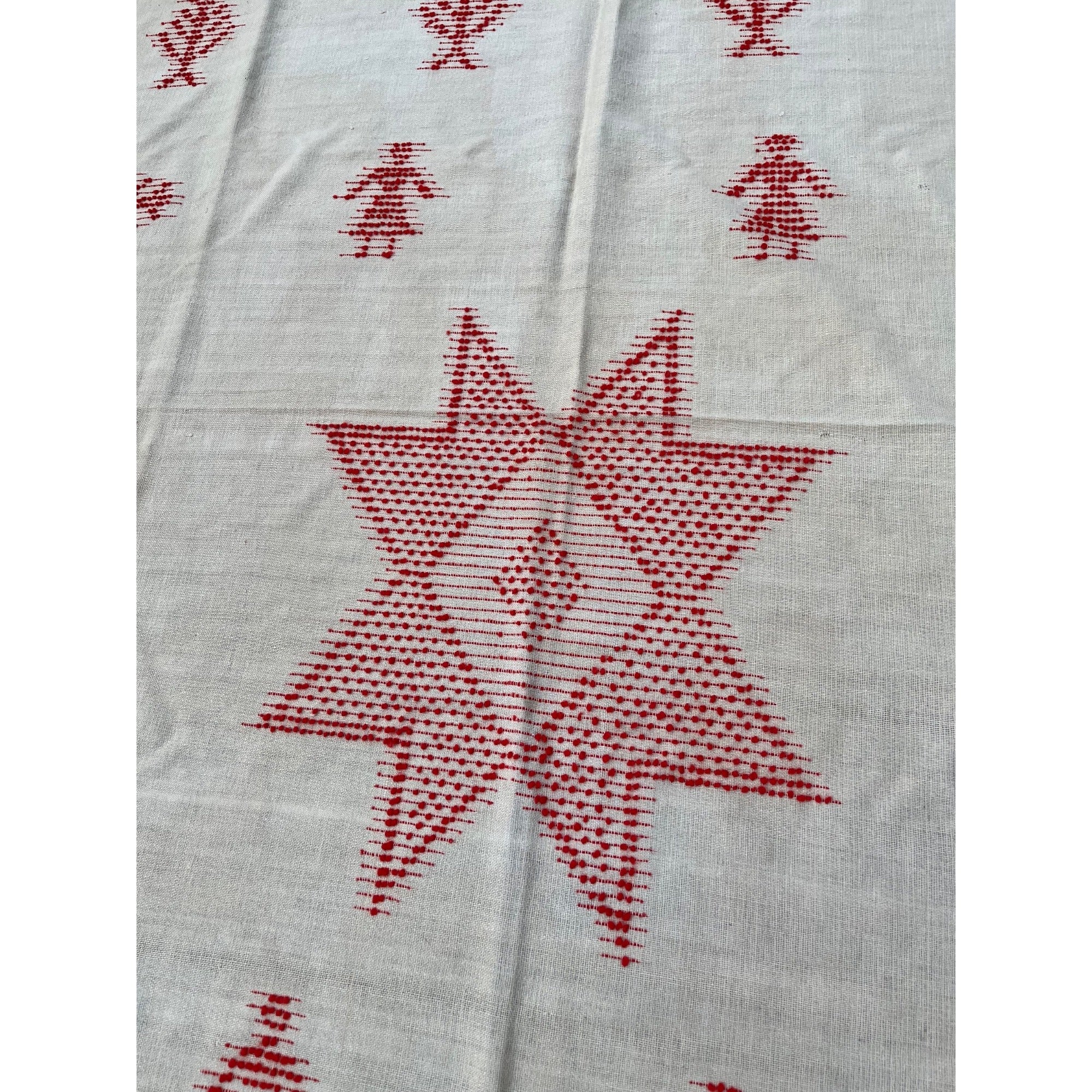 Antique Swedish Scandinavian Handwoven Folk Art Coverlet Linen Wool 72x99