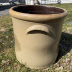 1800s Antique 4 Gallon Salt Glaze Stoneware Crock Cobalt Decorated Akron Ohio