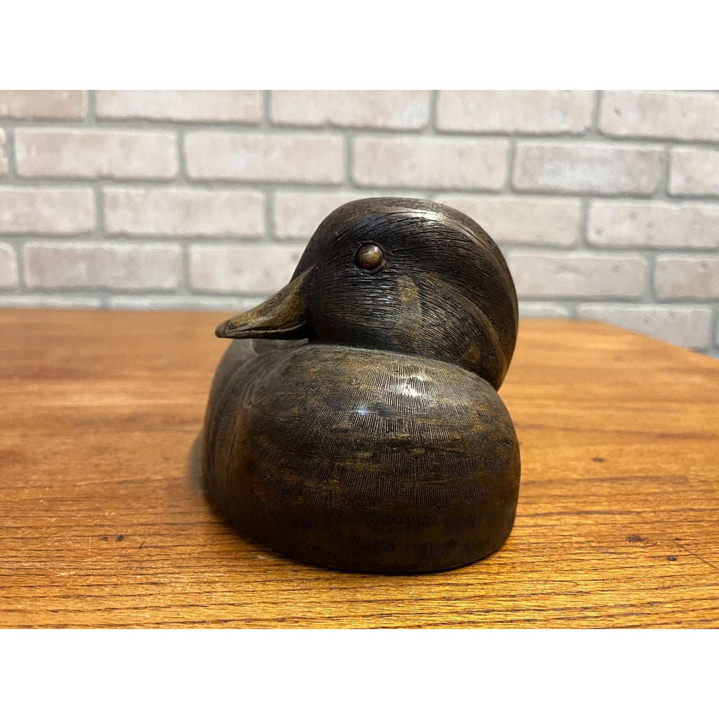 Vintage Brown Duck Decoy by Culbertson's 11" Resin