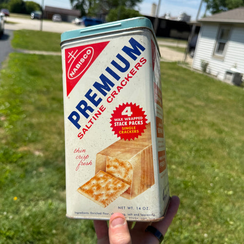 Vintage Nabisco Saltines Crackers Tin Canister Can Kitchen Decor