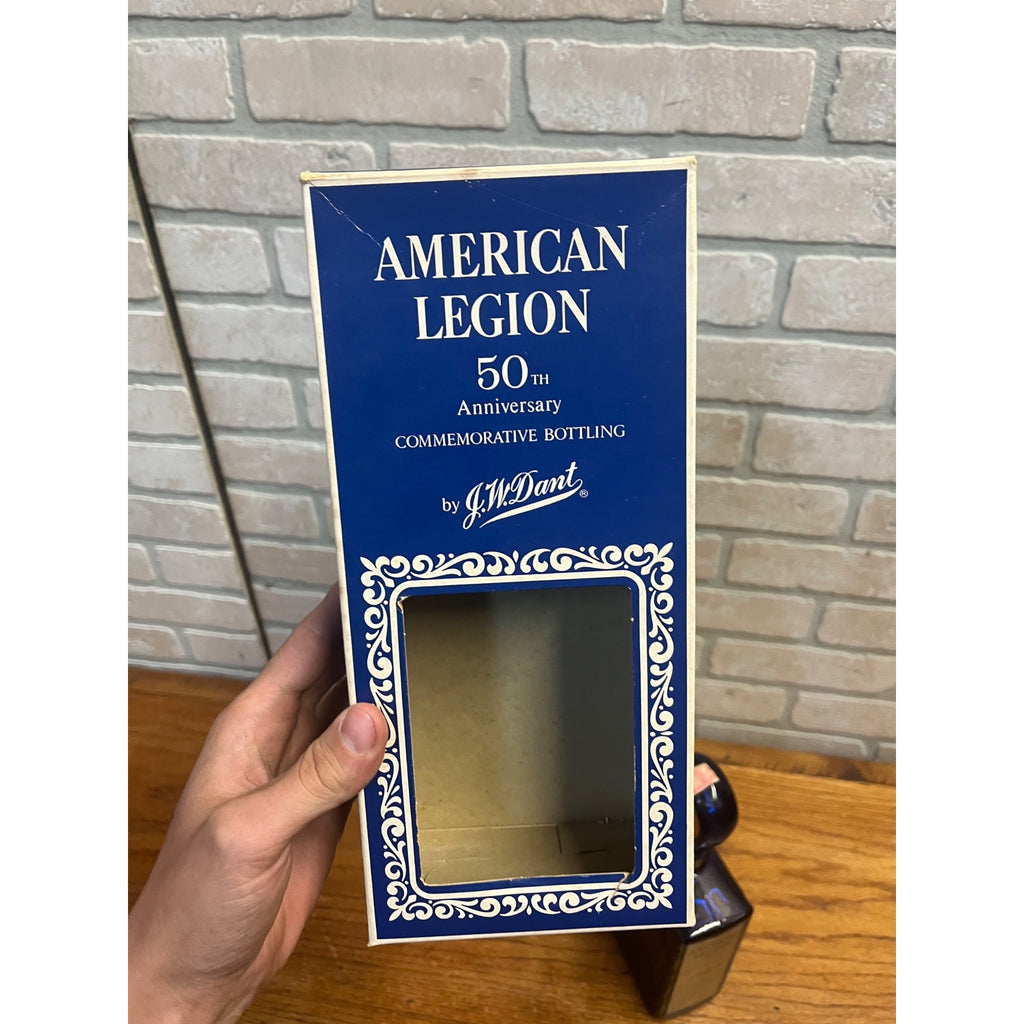Vintage 1969 J.W. Dant American Legion 50th Anniversary Bourbon Whiskey Decanter Bottle & Box
