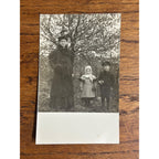 Vintage Early 1900s RPPC Postcard Fancy Woman Well Dress Children Sailor Cap Hat