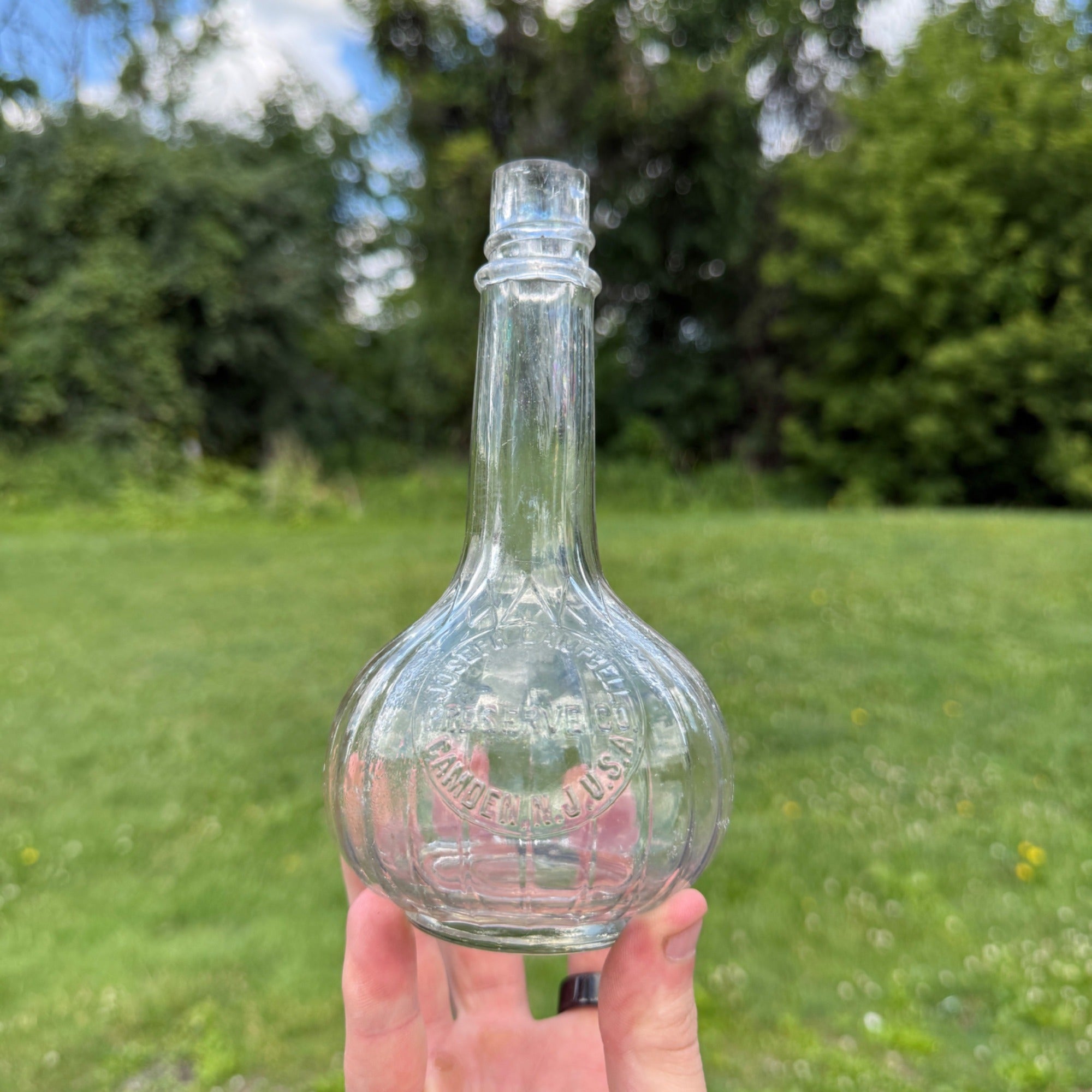 JOSEPH CAMPBELL PRESERVE CO. CAMDEN, N.J. U.S.A. Ketchup Sauce Bottle 1890 EARLY