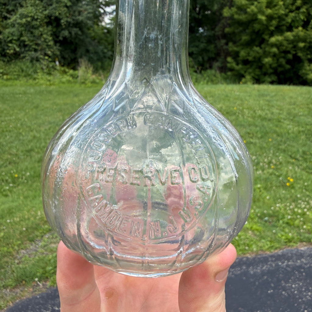 JOSEPH CAMPBELL PRESERVE CO. CAMDEN, N.J. U.S.A. Ketchup Sauce Bottle 1890 EARLY