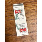 Vintage Budweiser Beer Holiday Anheuser Busch Christmas Match Book Advertising