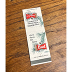 Vintage Budweiser Beer Holiday Anheuser Busch Christmas Match Book Advertising