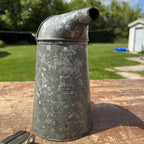 Vintage Galvanized 2qt Oil Pour Can w/ Extra Punch Pour Spout Steel