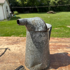 Vintage Galvanized 2qt Oil Pour Can w/ Extra Punch Pour Spout Steel