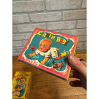 Pair Vtg 1960 Mechanical Wind Up Tin Doll Playful & Crawling Baby Toyland Toy Works