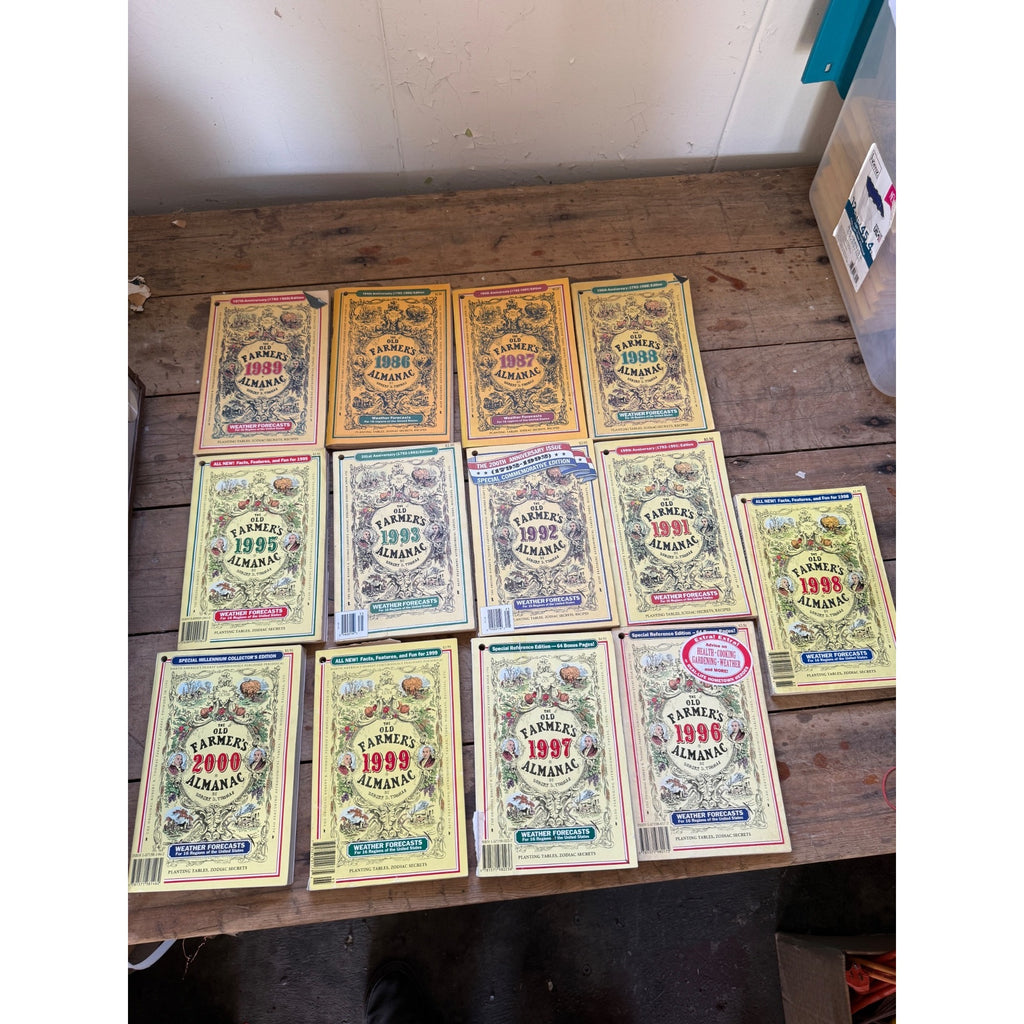 Vintage Farmer's Almanac Books Guides Mixed Lot 40+ Volumes 1975-2026