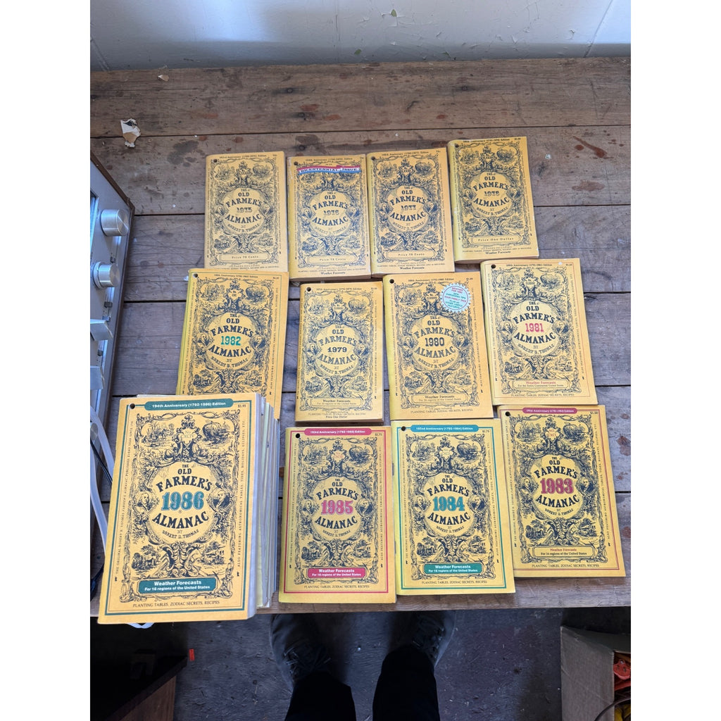 Vintage Farmer's Almanac Books Guides Mixed Lot 40+ Volumes 1975-2026
