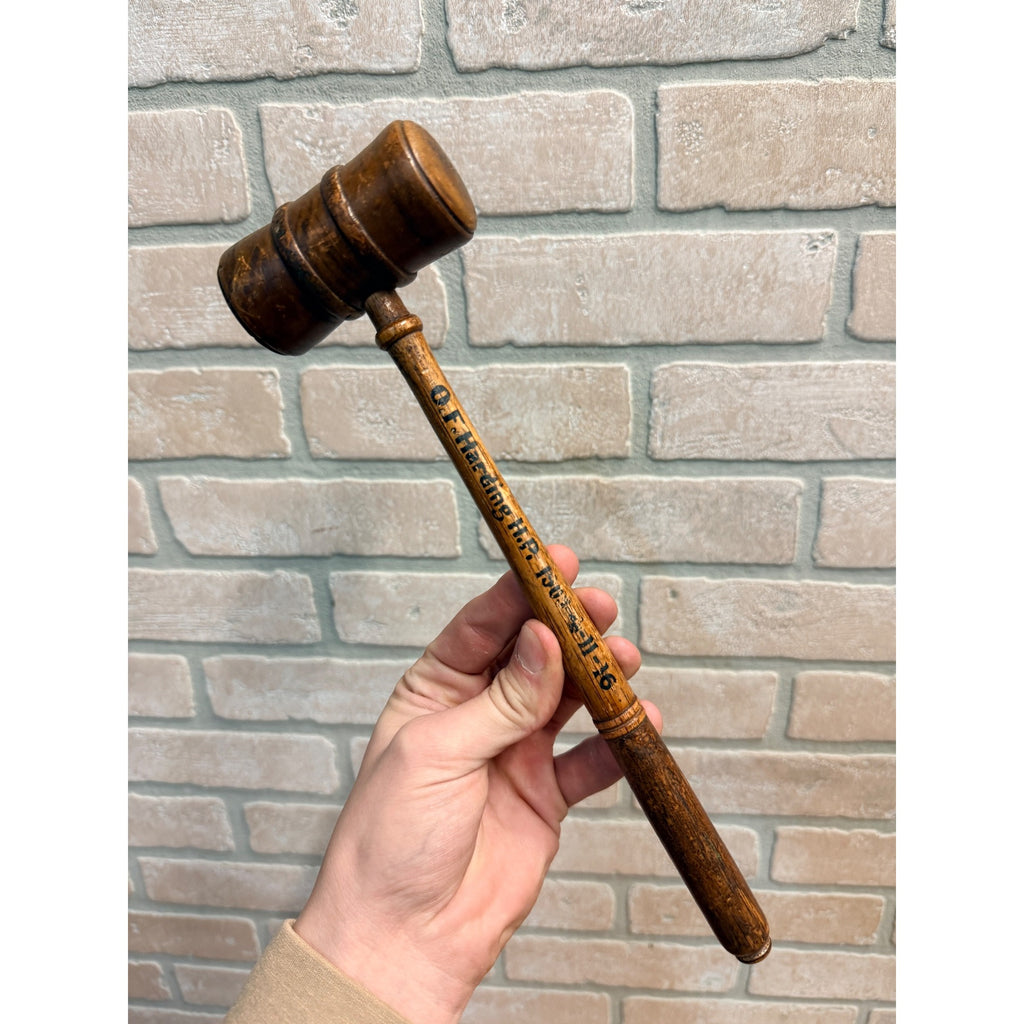 Vintage O.F. Harding  HP Judge Gavel Mallet 1903 Advertising
