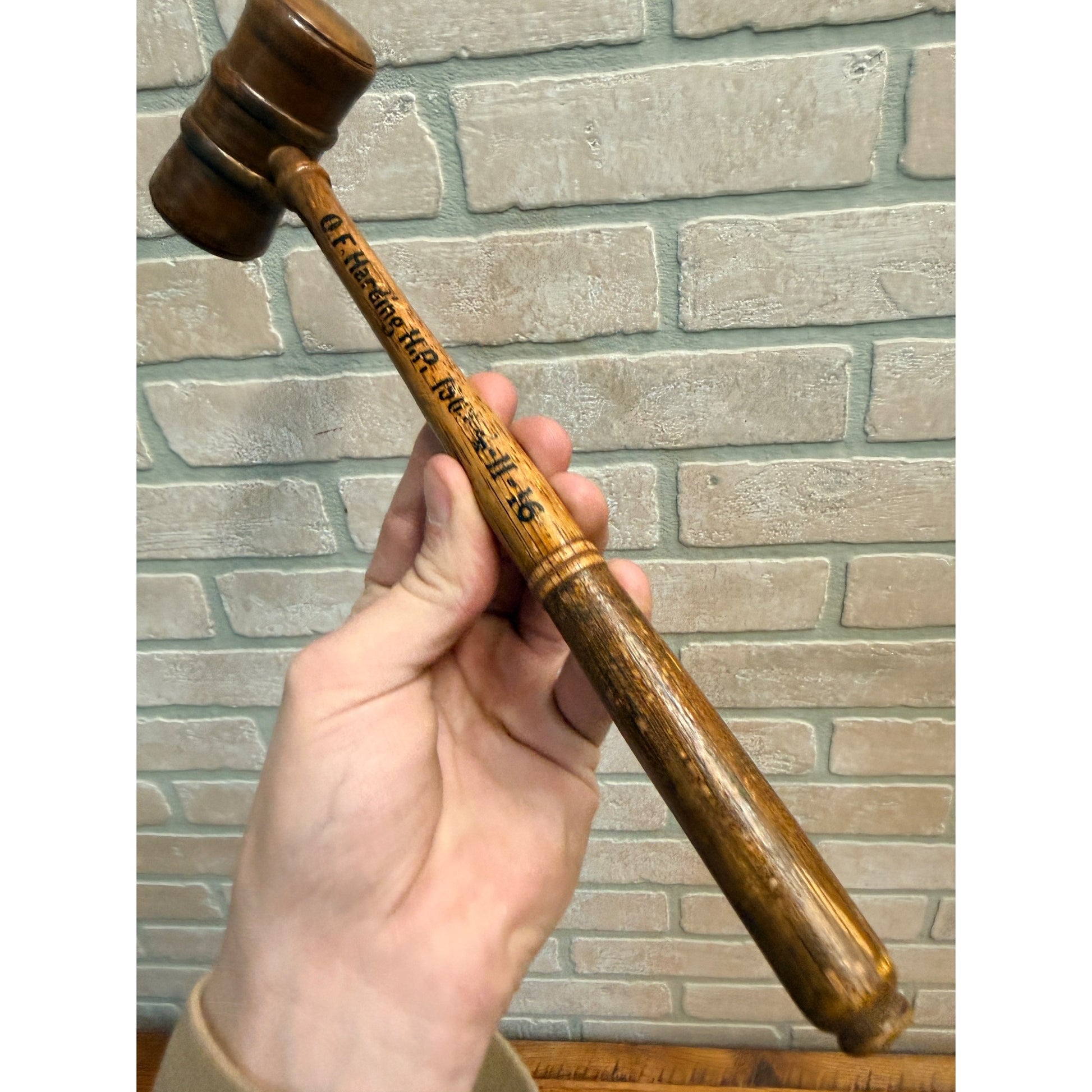 Vintage O.F. Harding  HP Judge Gavel Mallet 1903 Advertising