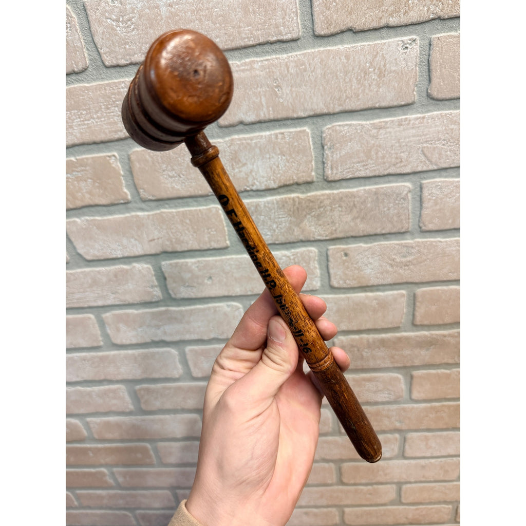 Vintage O.F. Harding  HP Judge Gavel Mallet 1903 Advertising