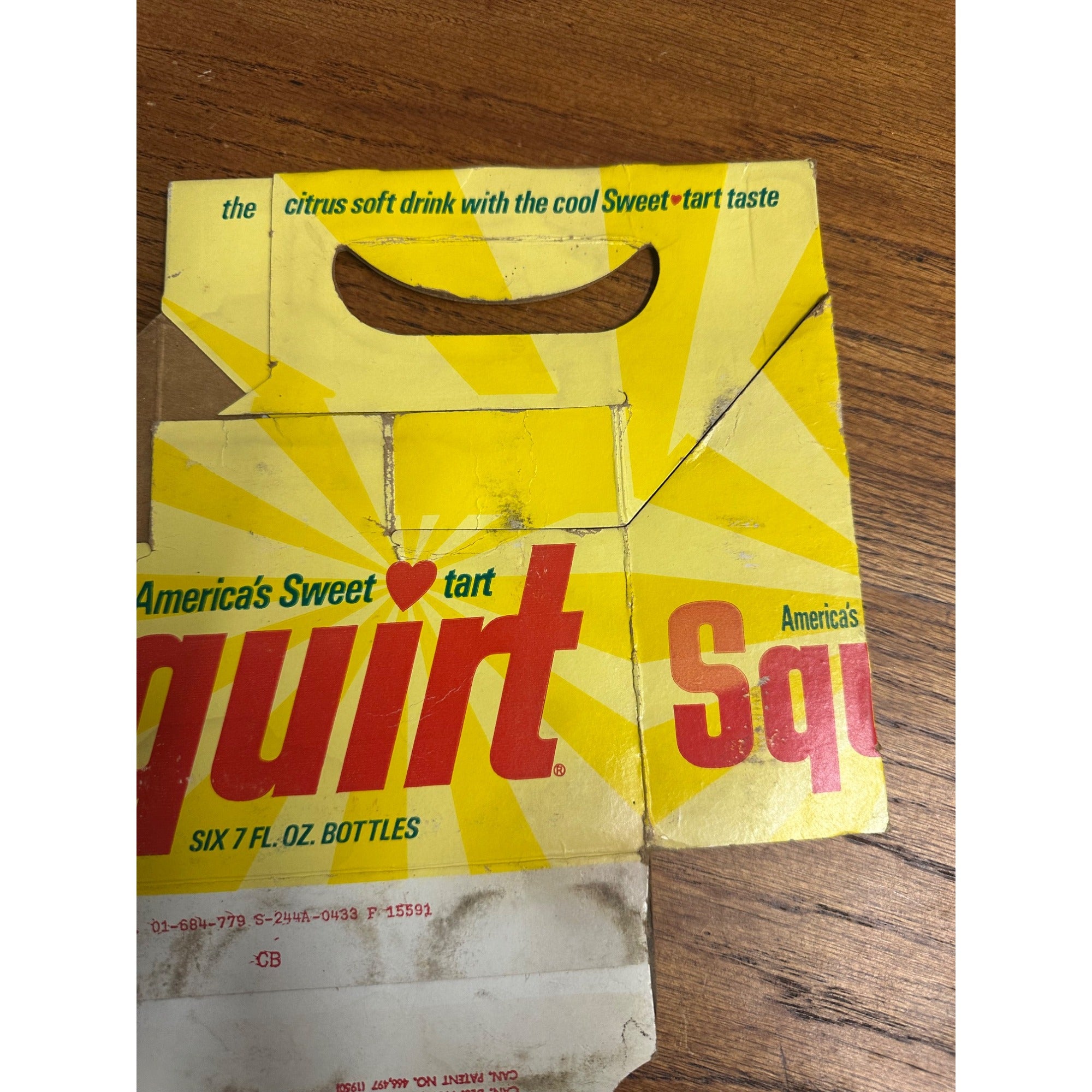 Squirt Soda Sweetart Cardboard Carrier Six Pack Carton Bottle 6-Pack Case Vintage