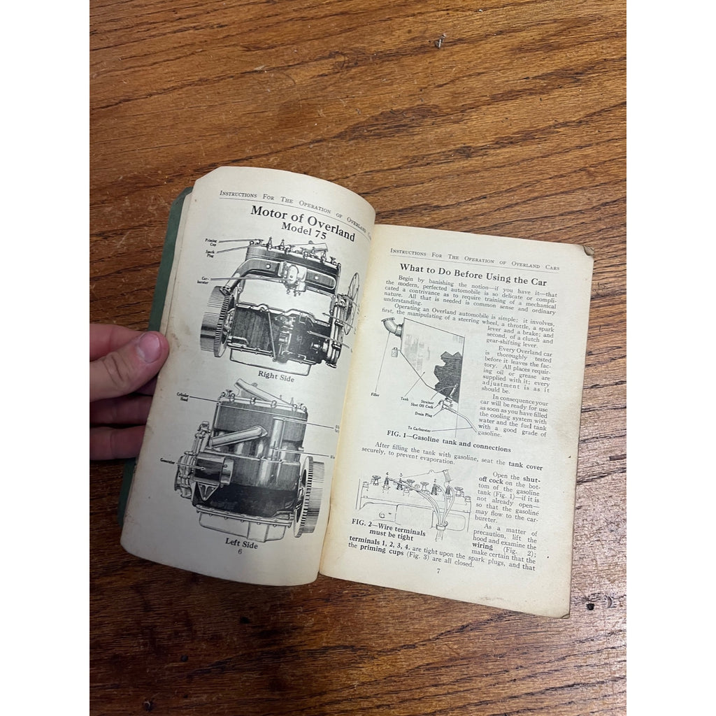 Vintage Paperback Manual Directions for the Operation, Care and Adjustment of the Overland Model 75 Automobile 1915