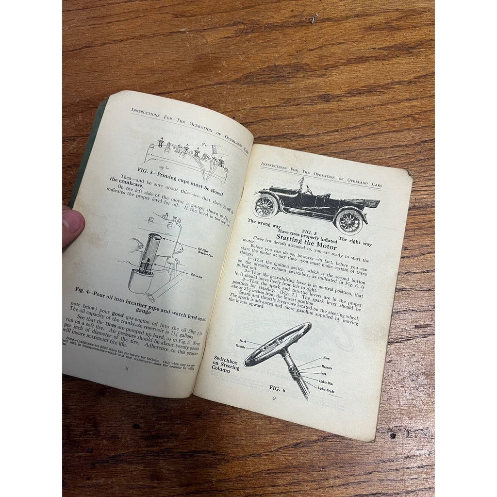 Vintage Paperback Manual Directions for the Operation, Care and Adjustment of the Overland Model 75 Automobile 1915