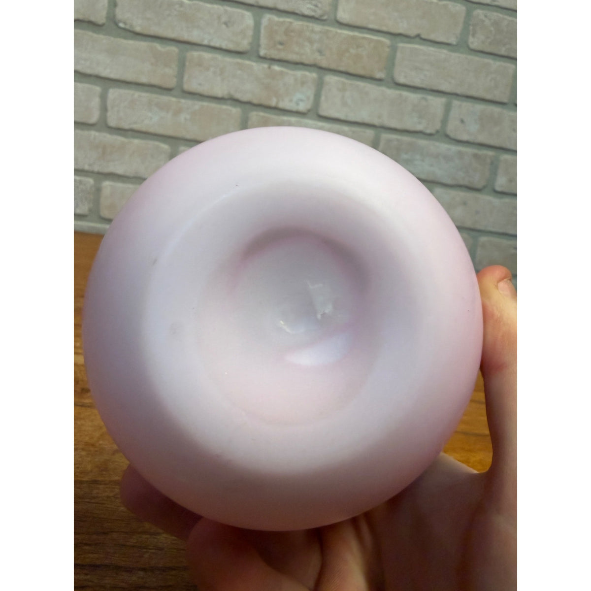 Antique Victorian Crimp Rose Bowl Vase Pink Satin Glass White Cased Orante Detailing