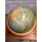 Antique Weber Costello 16 Inch Internationalist / Political Globe W/ Stand 1950s