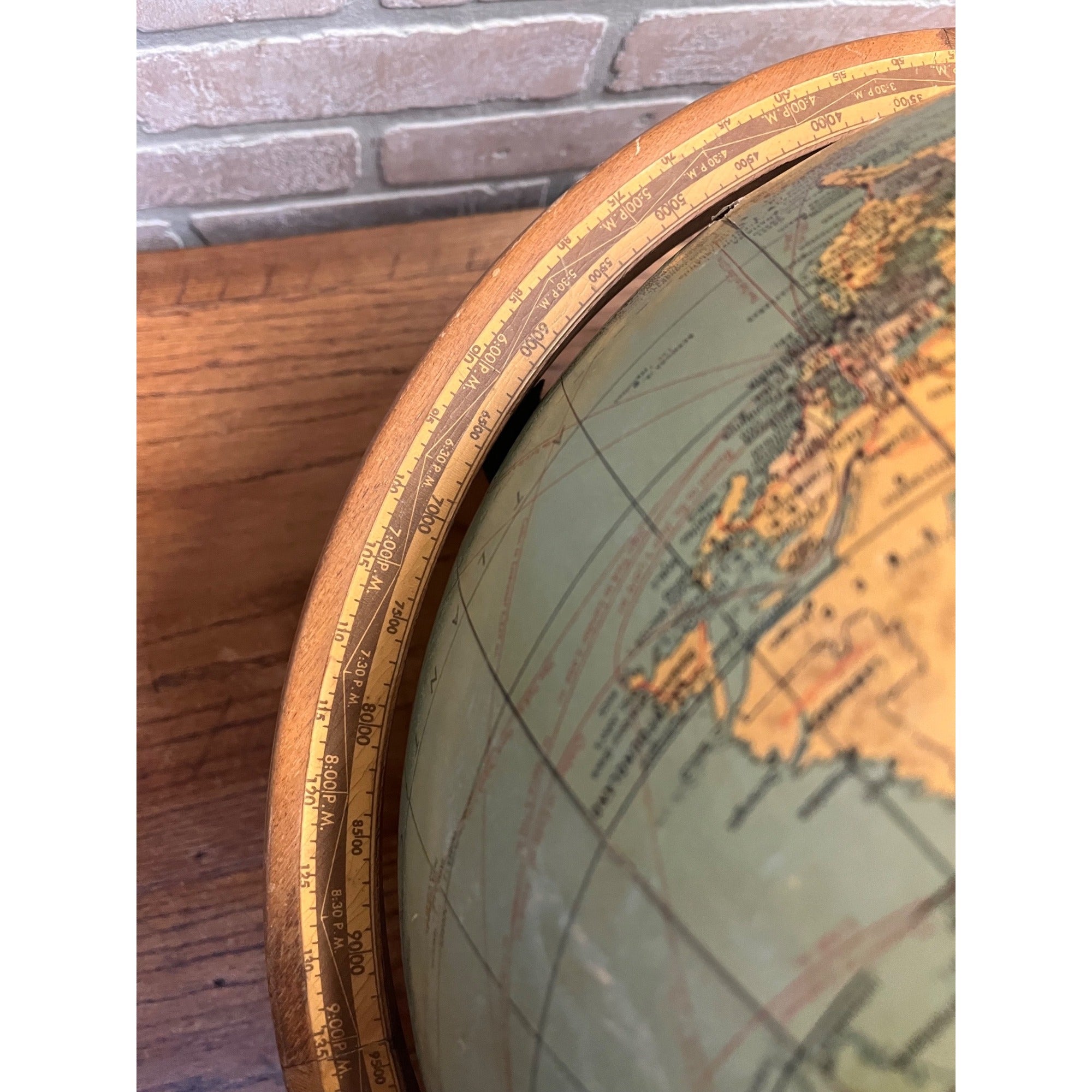 Antique Weber Costello 16 Inch Internationalist / Political Globe W/ Stand 1950s