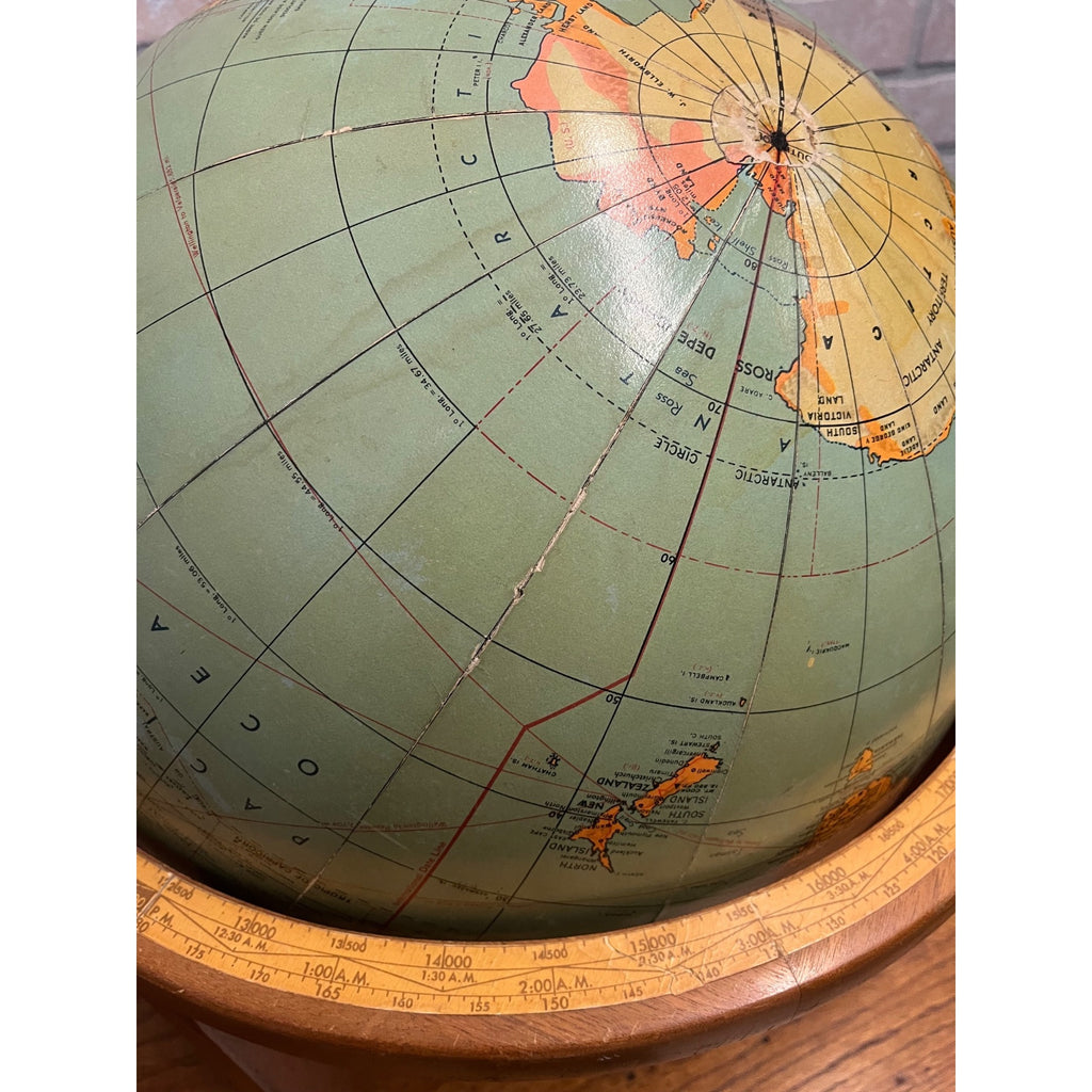 Antique Weber Costello 16 Inch Internationalist / Political Globe W/ Stand 1950s