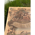 Early Pre-Pro Style Jos. Schlitz Lager Beer Litho Sign Poster Milwaukee WI 1970s