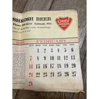 Vintage 1965-66 Chief Oshkosh Beer Advertising Calendar Pad - As-Is