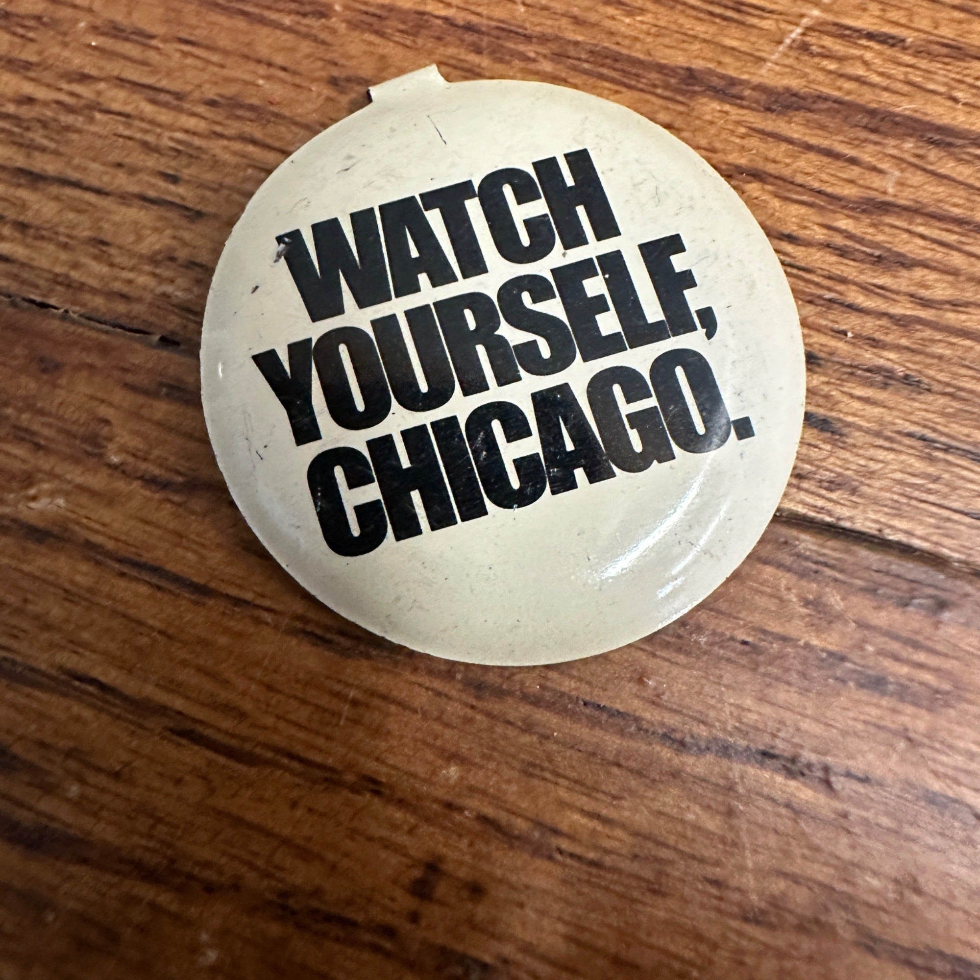 Vintage 1960s Vintage Watch Yourself Chicago WMAW-TV Channel 5 Tab Lapel Button