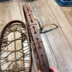 Pair Antique Primitive Wooden Frame Rope Binding Snowshoes Cabin Decor