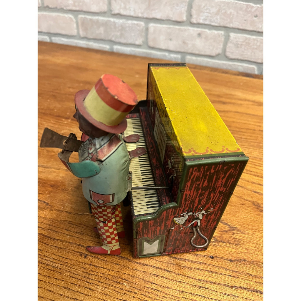 Vintage Ferdinand Strauss Ham and Sam, the Minstrel Team Tin Litho Wind-Up Toy