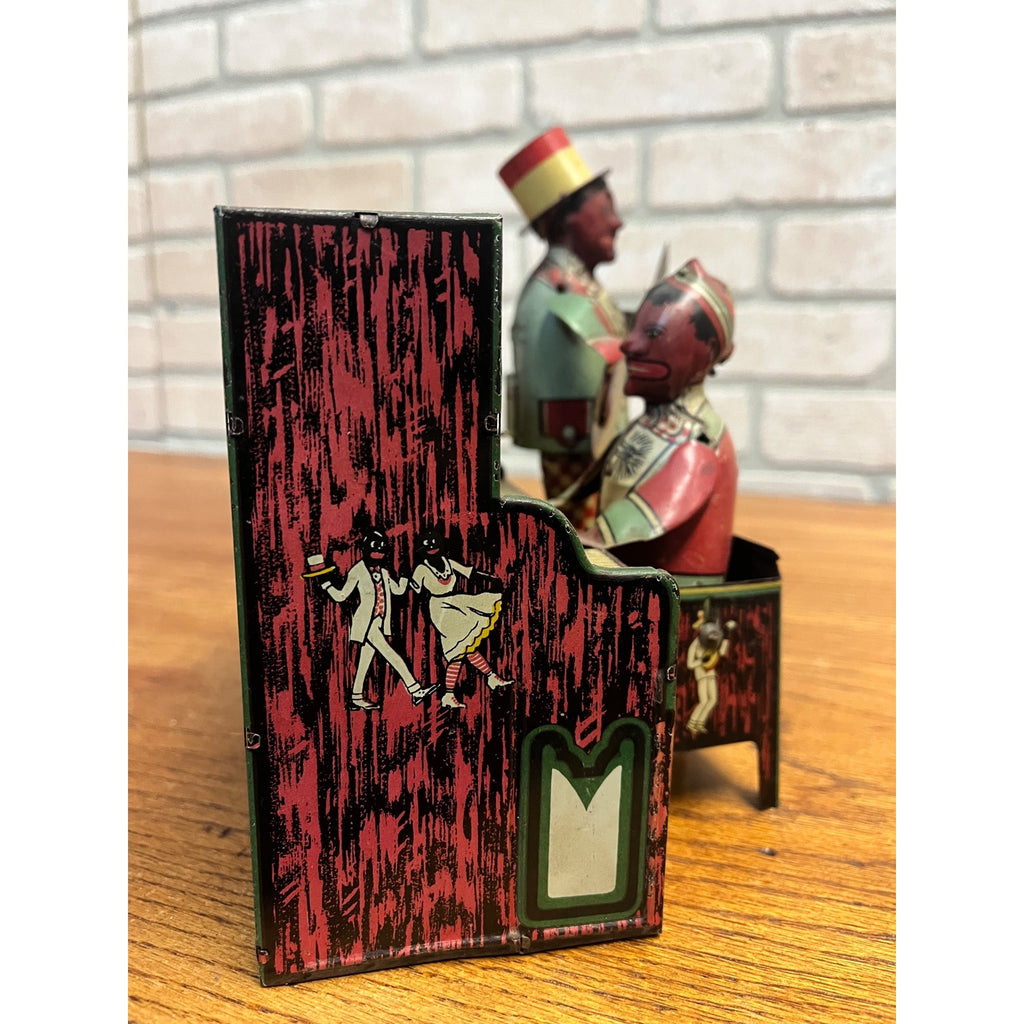 Vintage Ferdinand Strauss Ham and Sam, the Minstrel Team Tin Litho Wind-Up Toy