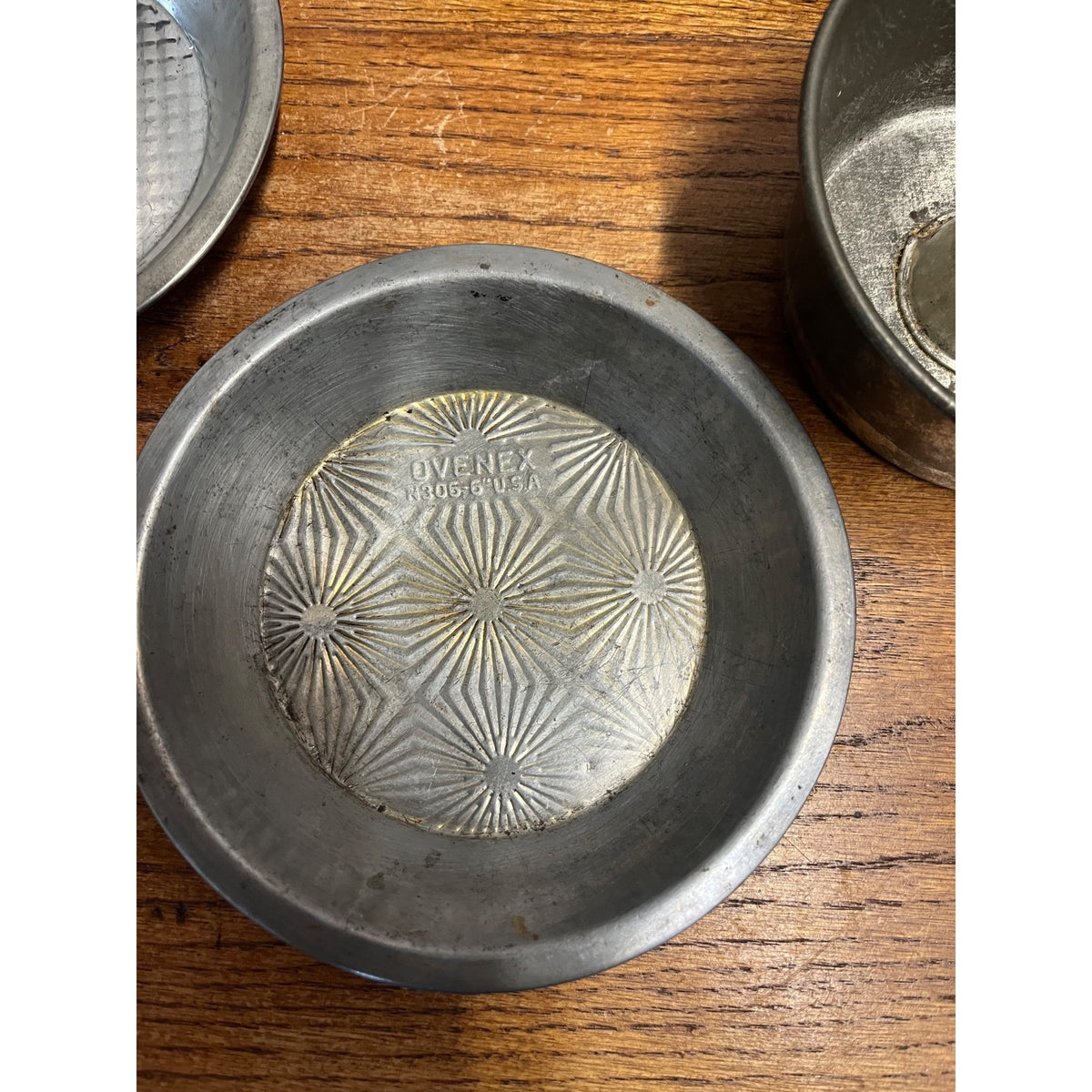 Vintage Lot of Galvanized Tin Bakeware Pieces: Bundt Pan, Pie Plates, Fluted Cake Pan, Muffin Tin Primitive Kitchen Decor