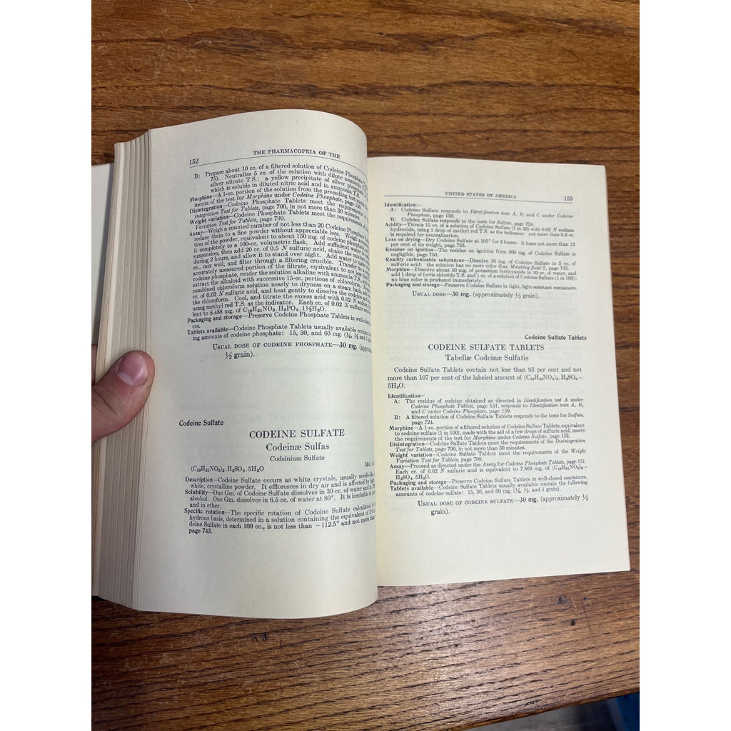 Vintage Pharmacopedia United States 14th Revision Pharmacy Hardcover Book 1950