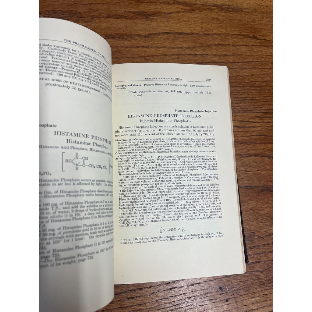 Vintage Pharmacopedia United States 14th Revision Pharmacy Hardcover Book 1950
