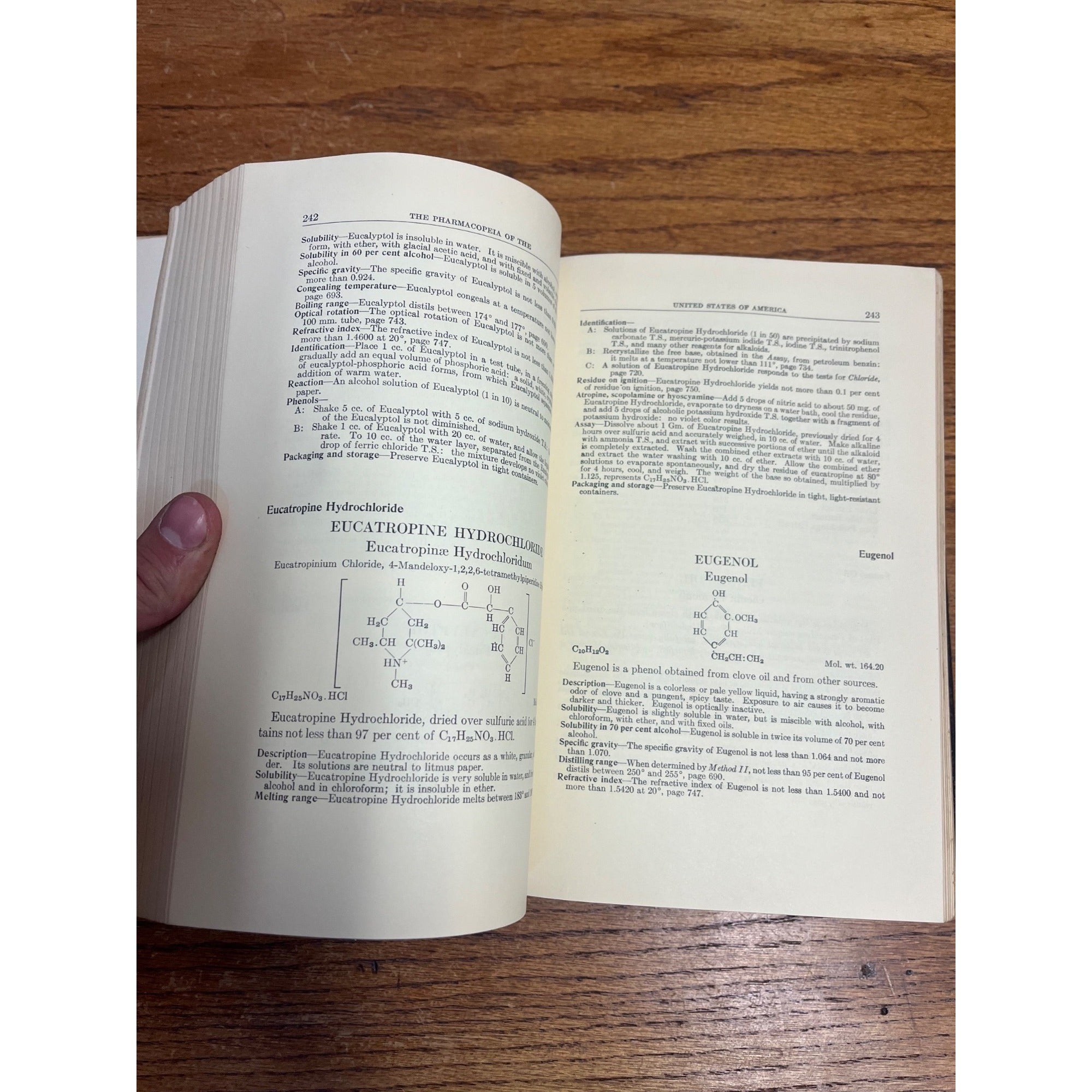 Vintage Pharmacopedia United States 14th Revision Pharmacy Hardcover Book 1950