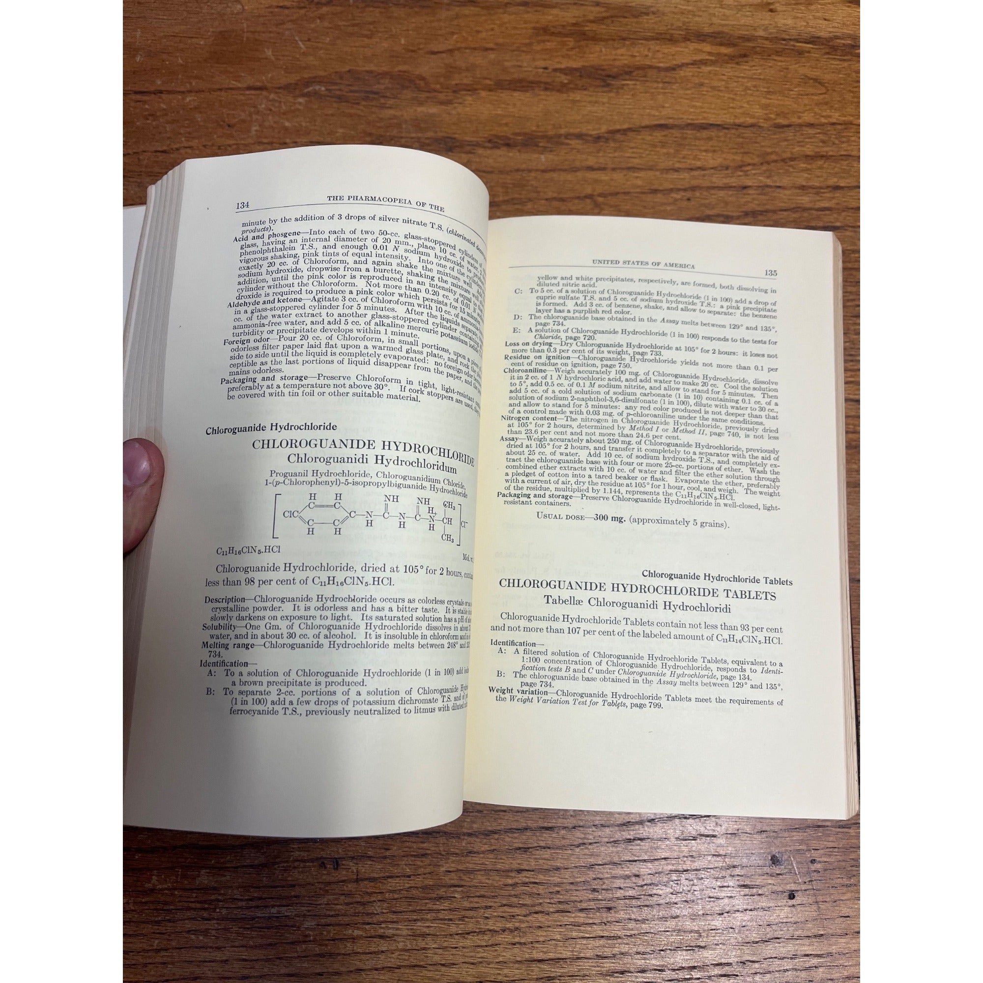 Vintage Pharmacopedia United States 14th Revision Pharmacy Hardcover Book 1950