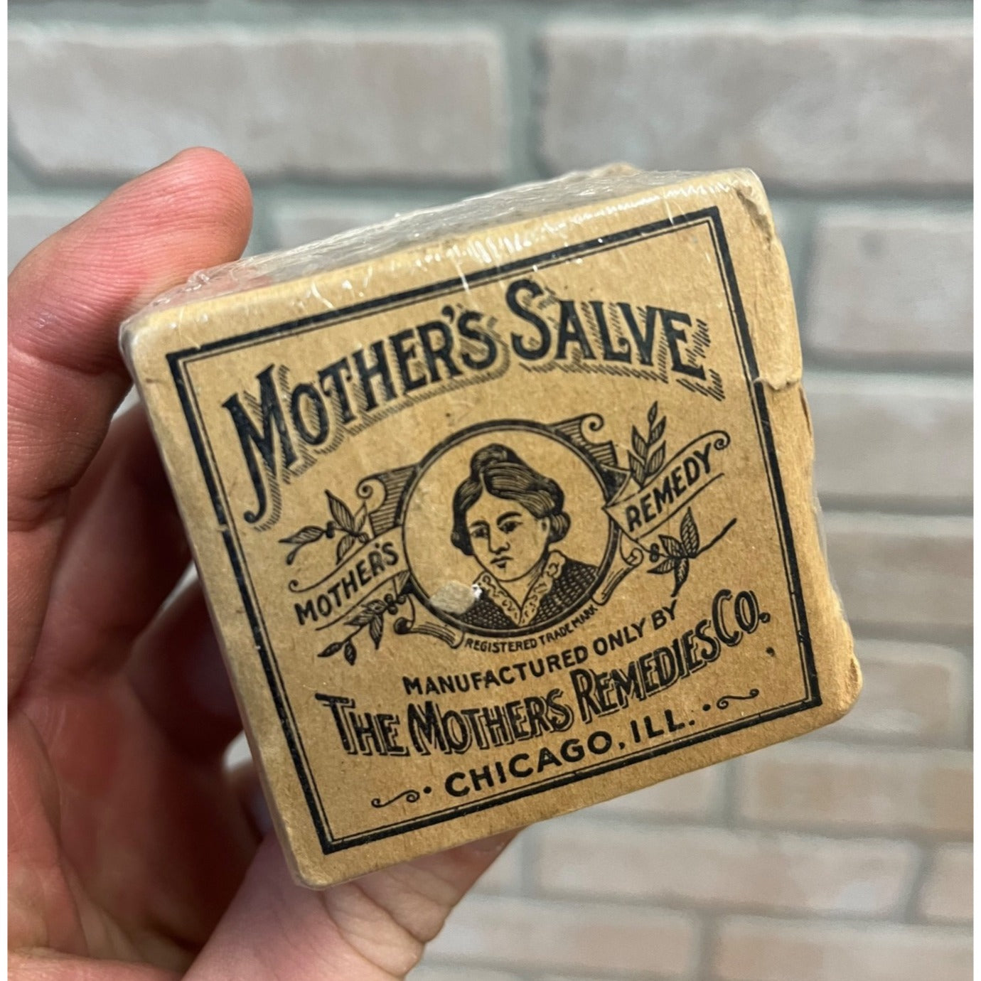 Antique Mothers Salve Glass Jar Tin Lid Chicago Il Remedy Medicine Box Pharmacy
