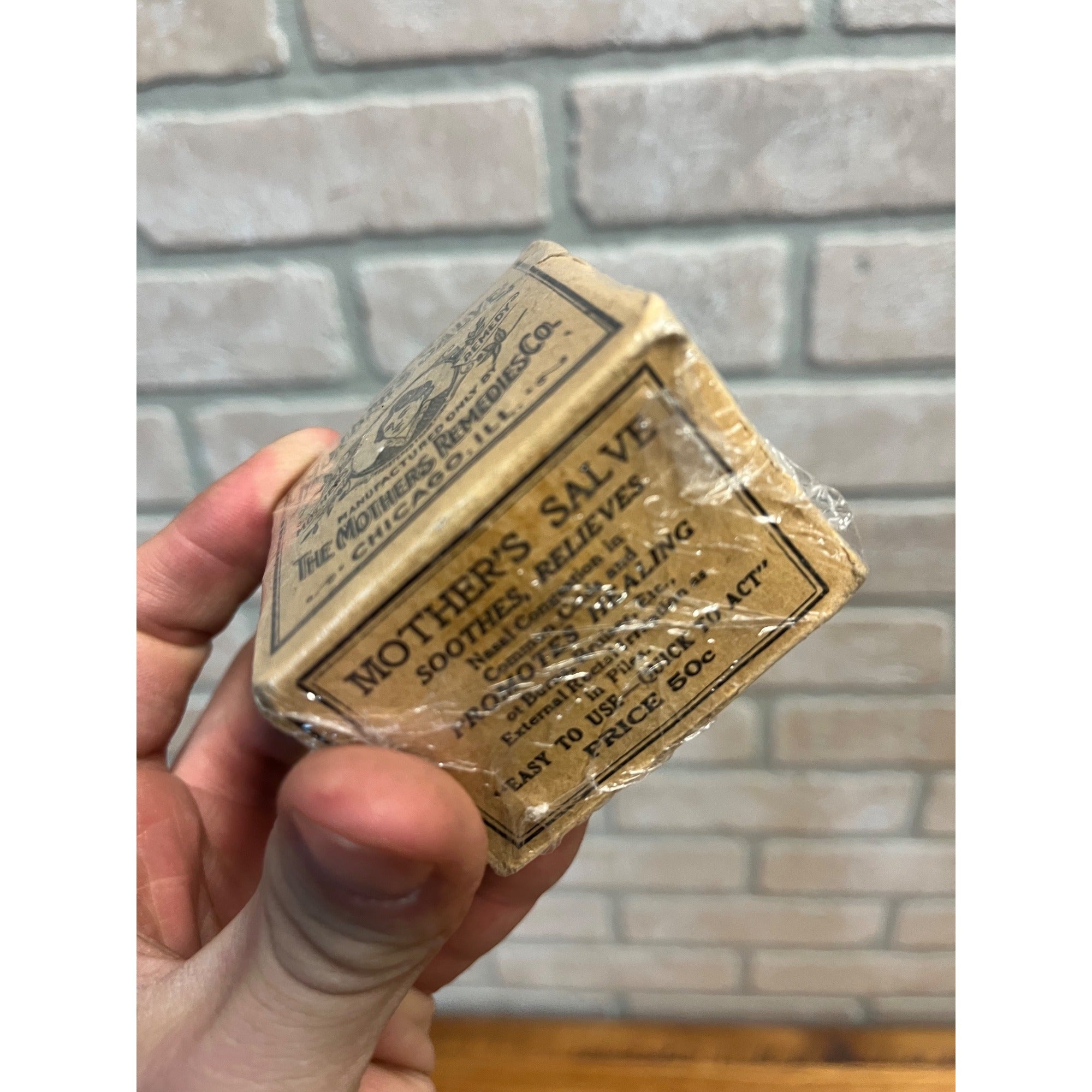 Antique Mothers Salve Glass Jar Tin Lid Chicago Il Remedy Medicine Box Pharmacy