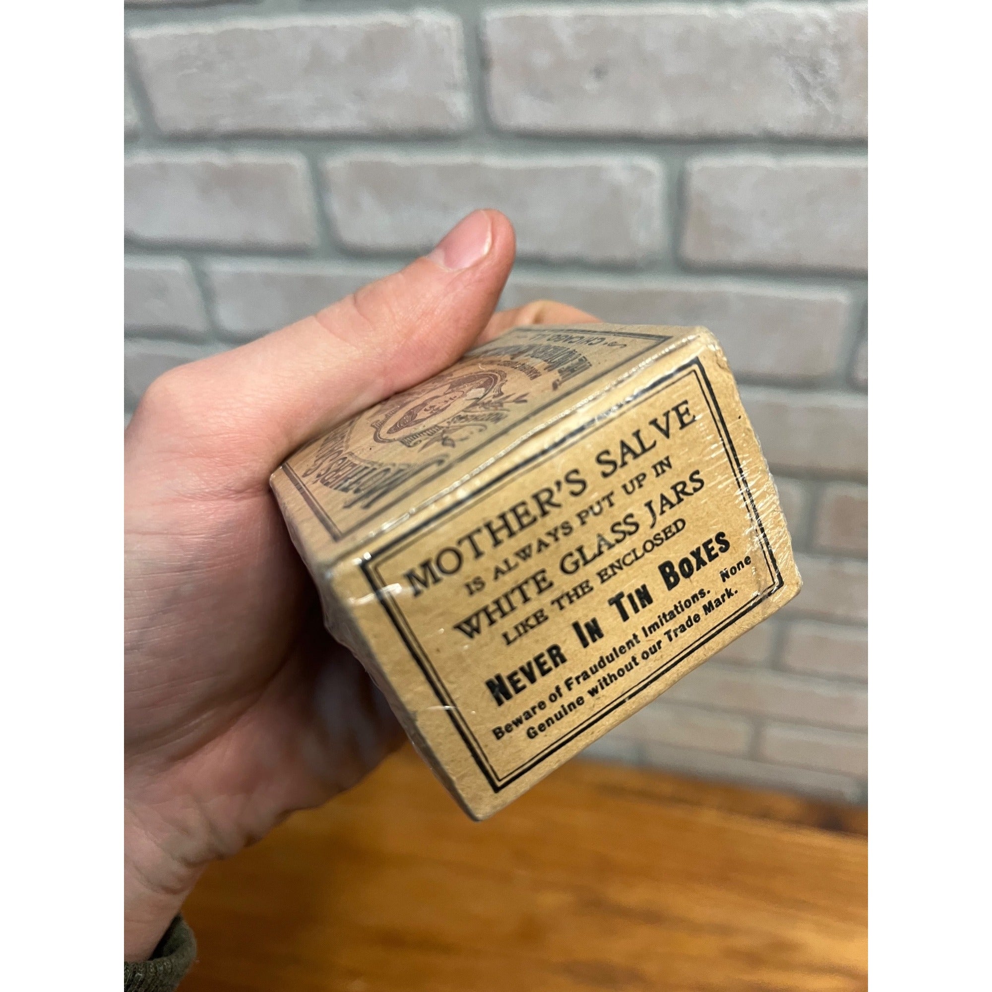 Antique Mothers Salve Glass Jar Tin Lid Chicago Il Remedy Medicine Box Pharmacy