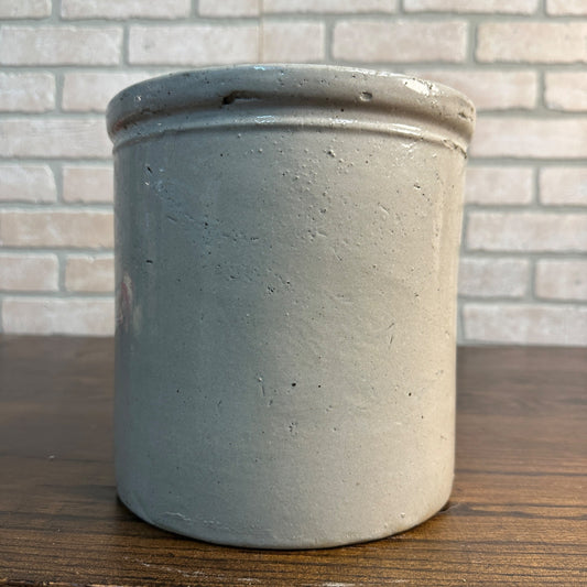 Antique Primtive 1 Gallon White Stoneware Butter Cheese Crock Farmhouse Decor