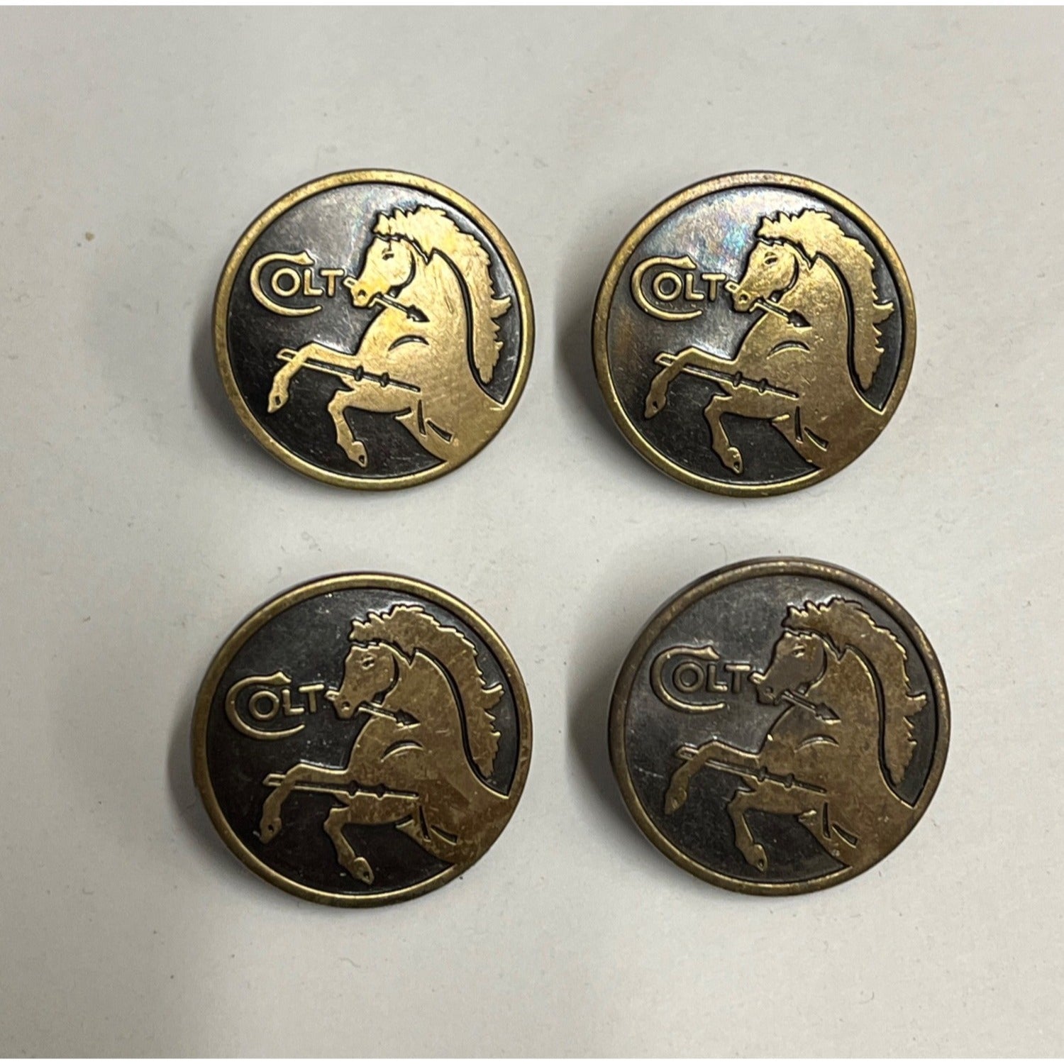 Vintage Colt Firearms Pistol Hat P{inback Pin Lapels 1"Lot (4) Buttons