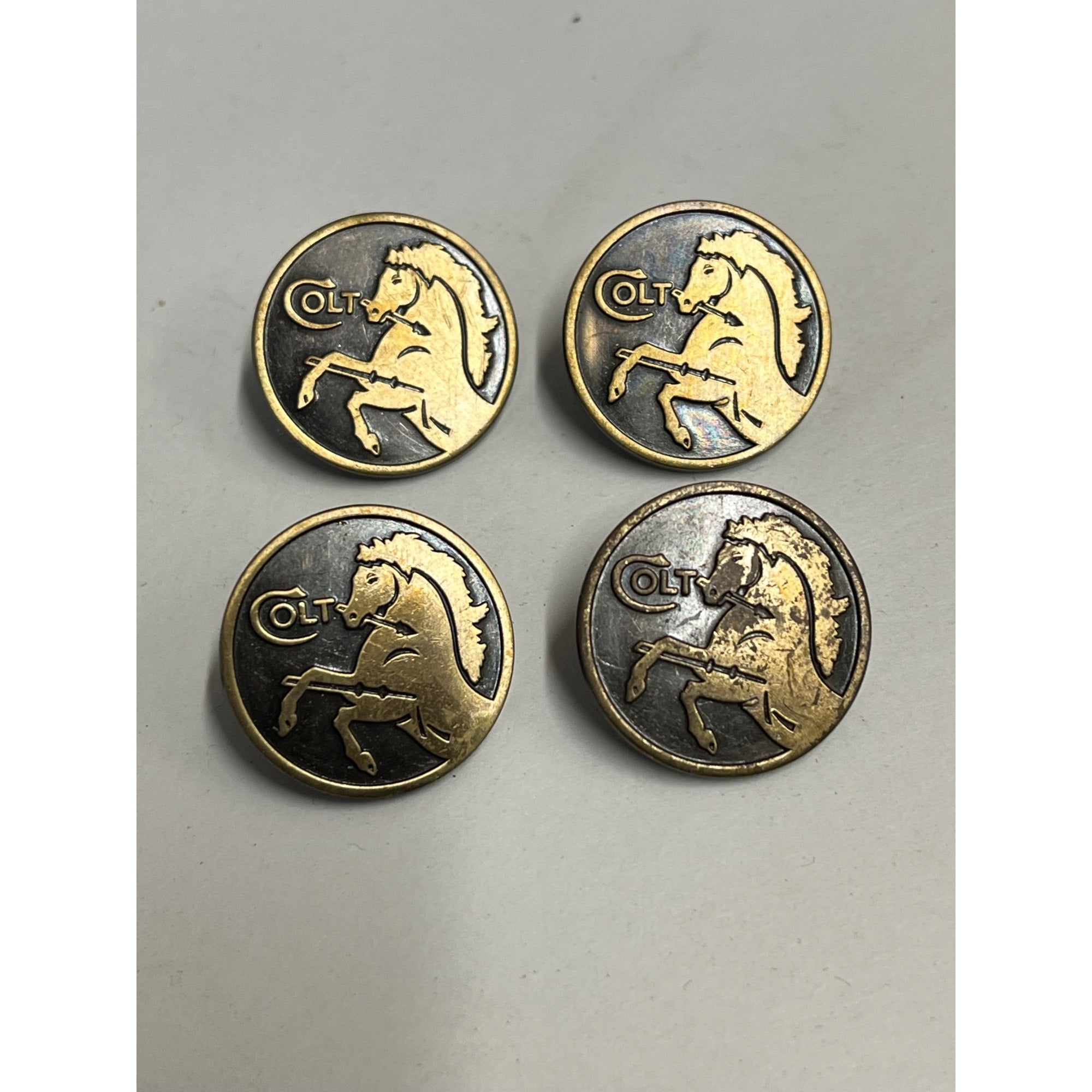 Vintage Colt Firearms Pistol Hat P{inback Pin Lapels 1"Lot (4) Buttons