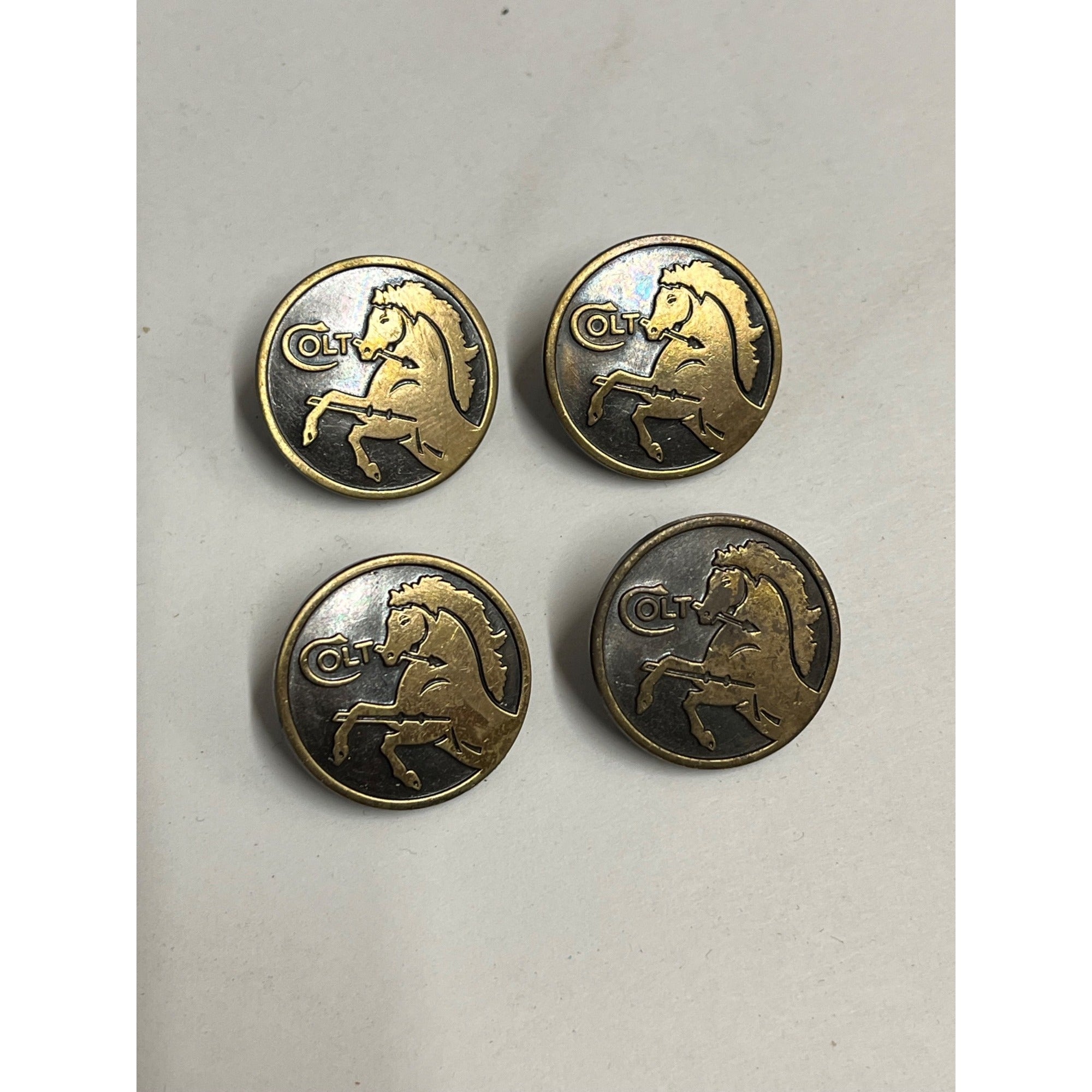 Vintage Colt Firearms Pistol Hat P{inback Pin Lapels 1"Lot (4) Buttons