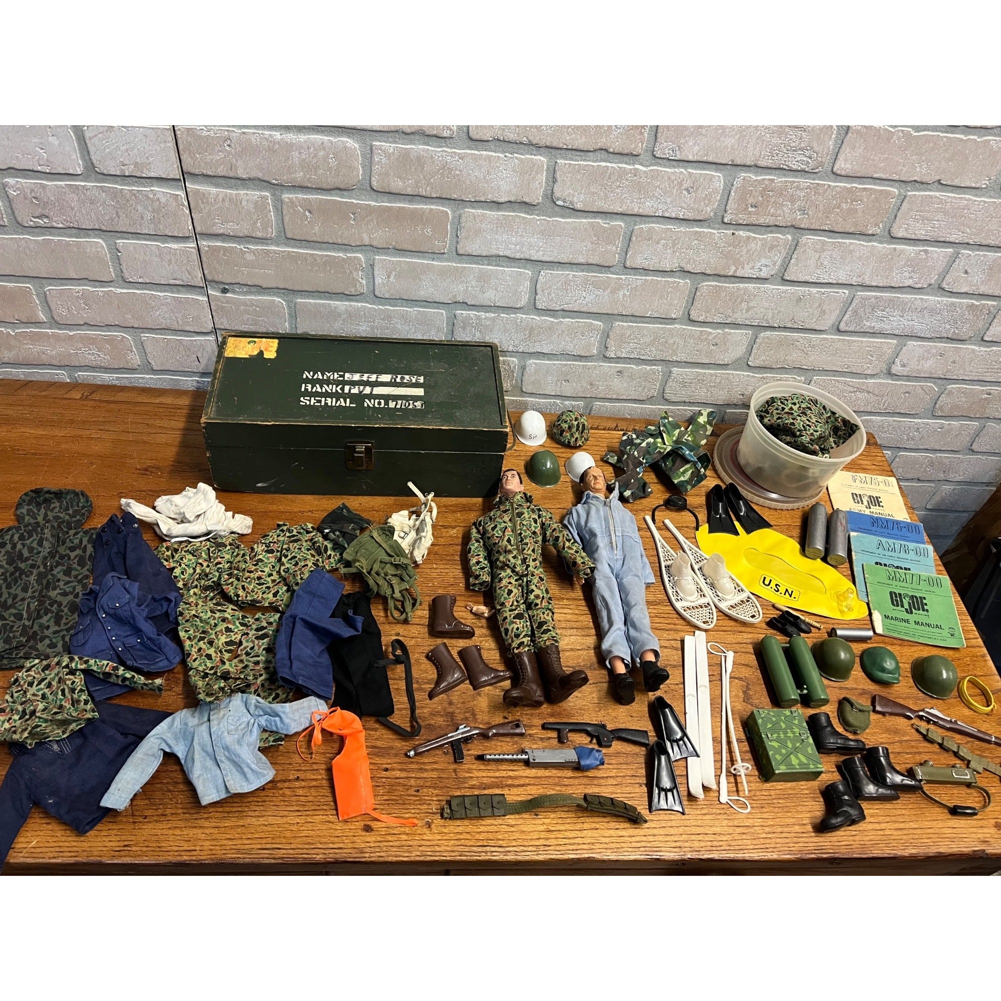 Vintage 1960s GI Joe 12" Army Soldier Action Figures w/Accessories
