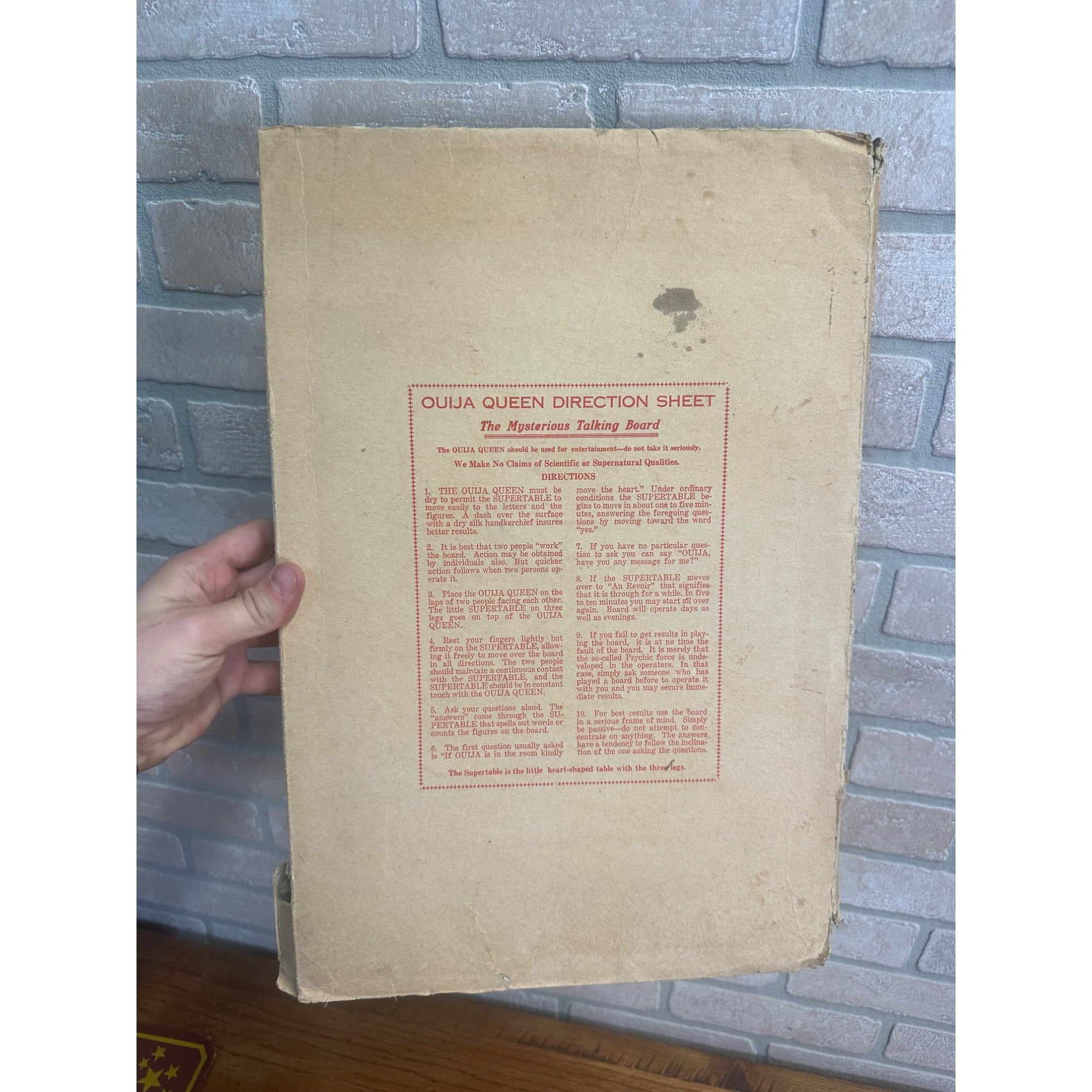 Vintage 1940s Queen Ouija Board + Box & Planchette Occult Witchcraft Spirits