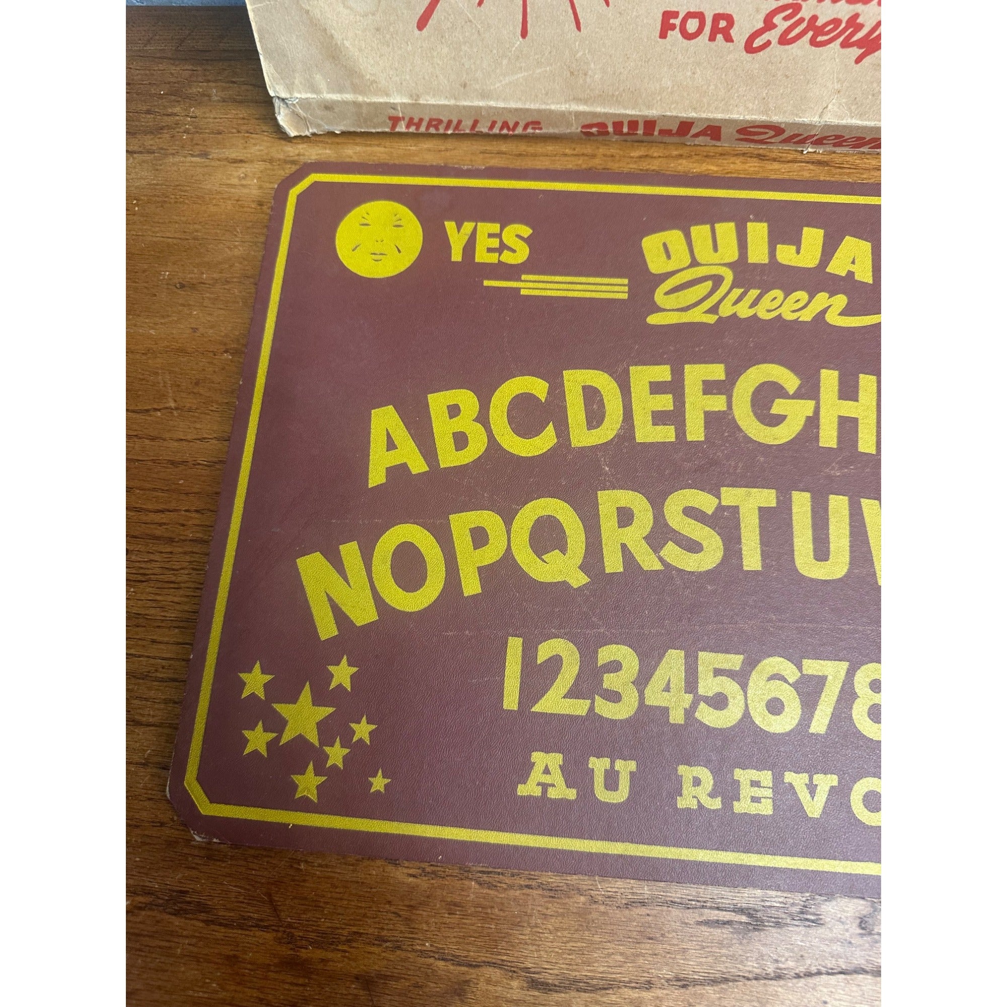 Vintage 1940s Queen Ouija Board + Box & Planchette Occult Witchcraft Spirits