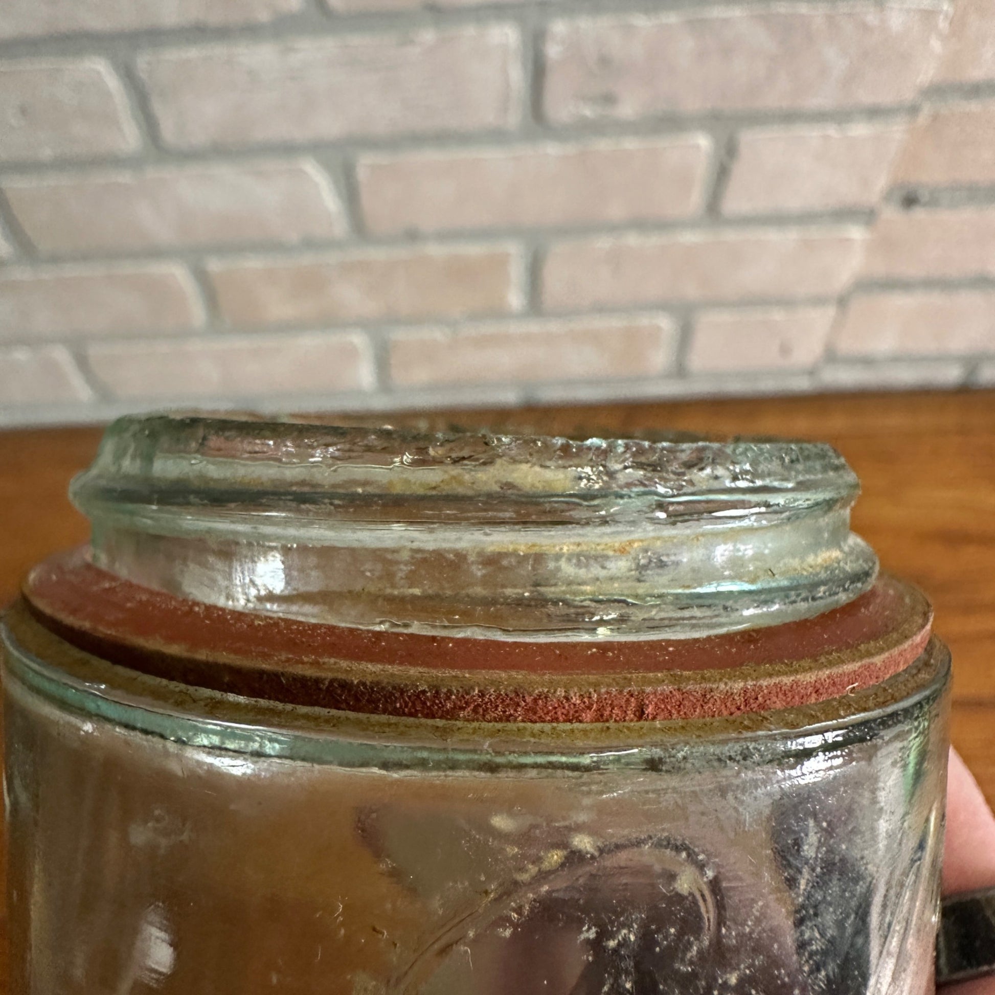 BALL SCRIPT UNDERLINED MASON'S PATENT 1858 Aqua Pint Fruit Jar + Zinc Lid 1895-96