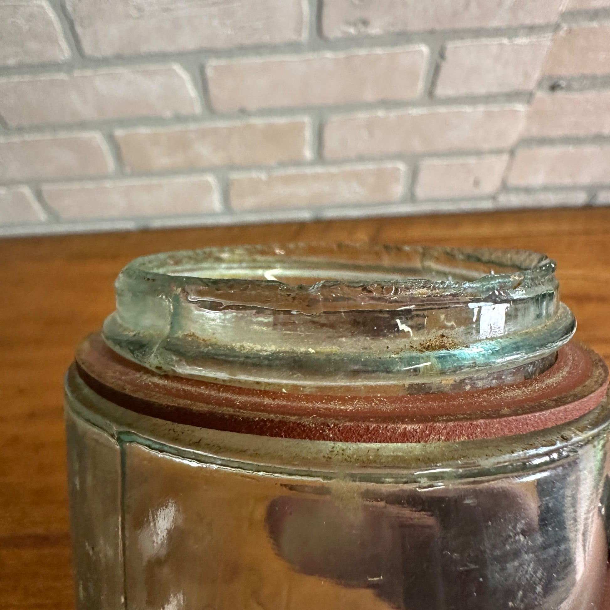 BALL SCRIPT UNDERLINED MASON'S PATENT 1858 Aqua Pint Fruit Jar + Zinc Lid 1895-96