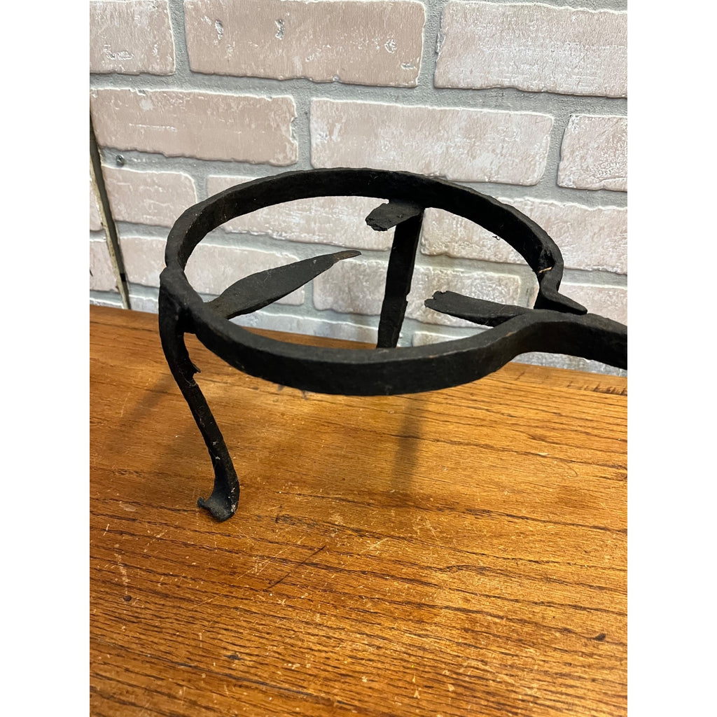 Large 19th c. Antique Wrought Iron Blacksmith Forged Fireplace Hearth Trivet 25"